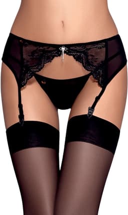 Obsessive - Charms Garter Belt & String Zwart S/M — thumbnail 18