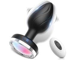 Erodit® Lightning buttplug - USB oplaadbare Led licht vibratie plug- 10 vibratie en licht standen- Siliconen buttplug met afstandsbediening anaal vibrerende plug- Seks speeltje- Erotiek mannen en vrouwen