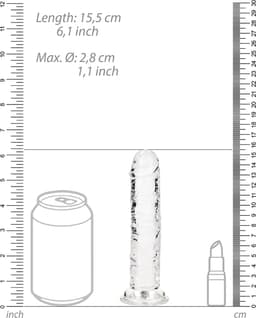 Shots - RealRock REA150TRA1 - Straight Realistic Dildo Suction Cup - 6'' / 14,5 - Tra — thumbnail 7