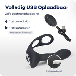 MyFantasy Prostaat Stimulator met Cockring - 42°C Prostaat Vibrator - Vibrerende Buttplug met Afstandsbediening - Sex Toys voor Mannen & Koppels - Anaal Vibrator - Anale Speeltjes - Vibrerende Buttplug Dildo - Kamasutra Seksspeeltjes Zwart — thumbnail 9