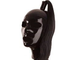 Fetisj latex masker met staart - One size voor XS t/m M - Sex masker - Seks BDSM - Rubber - 4MM dik - Extra staart functie voor controle