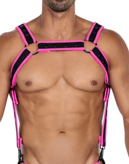 Cut4Men - Fetish Harnas - Tuigje - Neo - Roze/Zwart — thumbnail 4