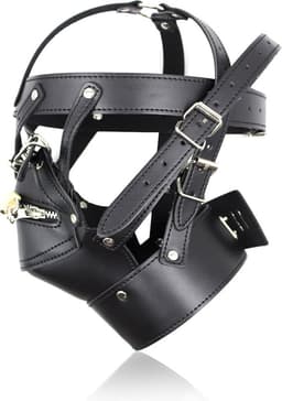 vscnovelty® SM Masker GAG Premium | BDSM | kunstleer masker - Muilkorf - Nek ketting - Verstelbaar - fetish — thumbnail 4