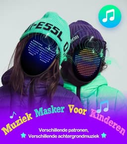 wsl Led masker met gebaar detectie,led light up masker voor gemaskerd feest dj kostuum cosplay halloween party maskerade,led transformerend masker voor volwassenen en kinderen — thumbnail 5