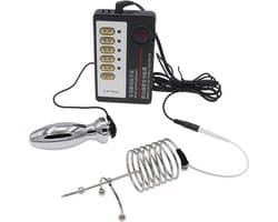 E-stim penisring, penis plug en buttplug - Anale en Urethrale schok vibrator - 3 in 1 - Afstandsbediening - Stroom - Verschillende maten