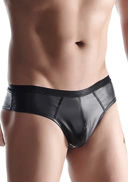 LINGERIE OUTLET Wetlook Brazilian Style Briefs for Men black XL — thumbnail 1