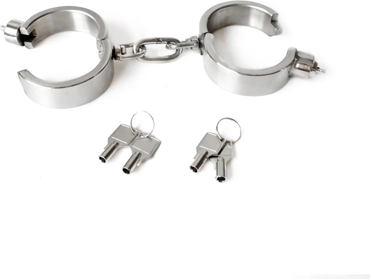 Prolink Novelties® - Press lock handboeien - handcuffs - stainless steel - luxe uitvoering — afbeelding 1