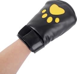 Banoch - Perrito Mittones - dog paws mittens bondage - PU Leer - geel voetje - puppy play — thumbnail 2