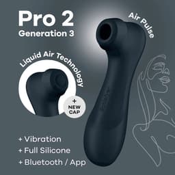 Satisfyer, vibrator, drukgolfvibrator, 'Pro 2 Generation 3 Connect App', 16,5 cm, Liquid Air-technologie, incl. extra opzetstuk, 2 apart regelbare motoren, app-gestuurd — thumbnail 8