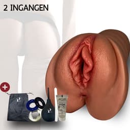 Pillow Pleasure Sabrina® - Masturbator - Pocket Pussy - Sex toys voor mannen - 2 in 1- Realistisch - Kunstvagina & Anus - Compleet sex pakket -Seks toy Inclusief Glijmiddel, Cockringen, Spoeler, Opbergzakje en Droogstok - Sexpop — thumbnail 1