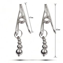 Oneay Tepelklemmen, verstelbare metalen tepelklemmen met kleine balletjes, geen piercing nodig, geschikt voor tepelringen, metalen tepelspeeltjes voor vrouwen. — thumbnail 4
