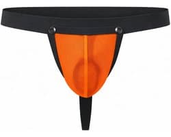 MODUS VIVENDI C-Ring Pleasure Thong Orange - MAAT S - Erotisch Heren Ondergoed - String voor Man - Sexy mannen String