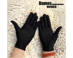 Beschermende Dames Handschoenen Zwart - Vrouwelijke Handschoenen - Eczeemhandschoen – Black Gloves - Jewelry Handschoen - Werk Handschoen - Beauty salon handschoenen - Veiligheid Handschoen Lichtgewicht Unisex Zacht MAAT L ----- XXO