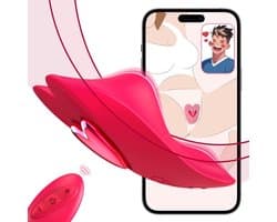 Oneay Clitoris vibrator Vibrerende Slip voor Vrouwen – Mini Kogelvibrator met Afstandsbediening & App – 10 Vibratiestanden – Draagbare Vibrator voor Stellen – Seksspeeltje - Rood