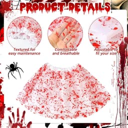 Dailygoody - Zombie bruid kostuum - Halloween kostuum - Angstaanjagende look - Witte tutu rok - Dode bruid - Perfect voor Halloween - Inclusief sluier — thumbnail 2