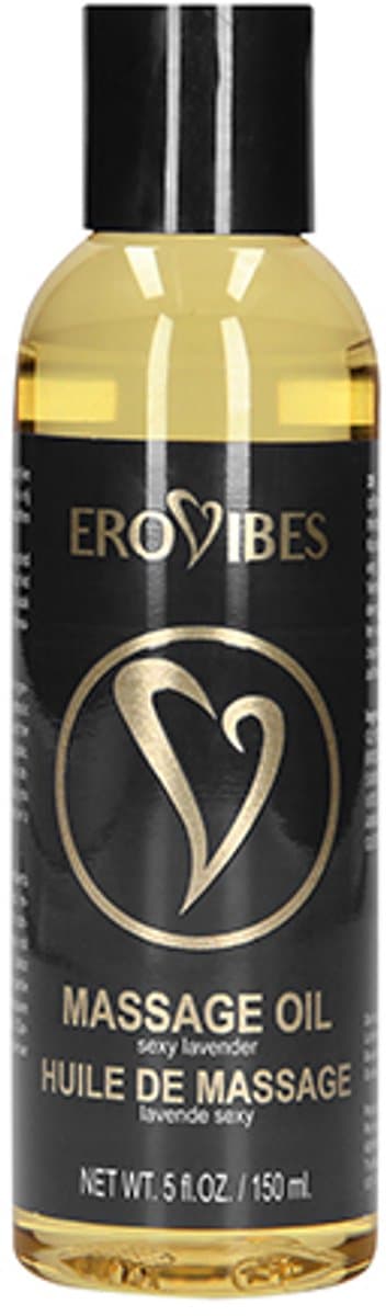 Erovibes – Massage Olie Lavendel – Ontspannende Massageolie Met Lavendelgeur – 150 ml – Geproduceerd in Nederland — afbeelding 1