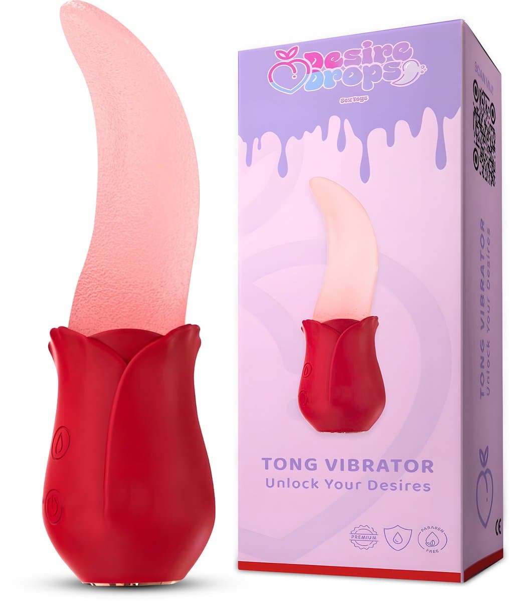 Desiredrops® Tong Vibrator met Lick-beweging – 10 Tongstanden & 10 Vibratiestanden – Waterdicht – Clitoris Stimulator – Vibrators voor Vrouwen – Sex Toys voor Vrouwen — afbeelding 1