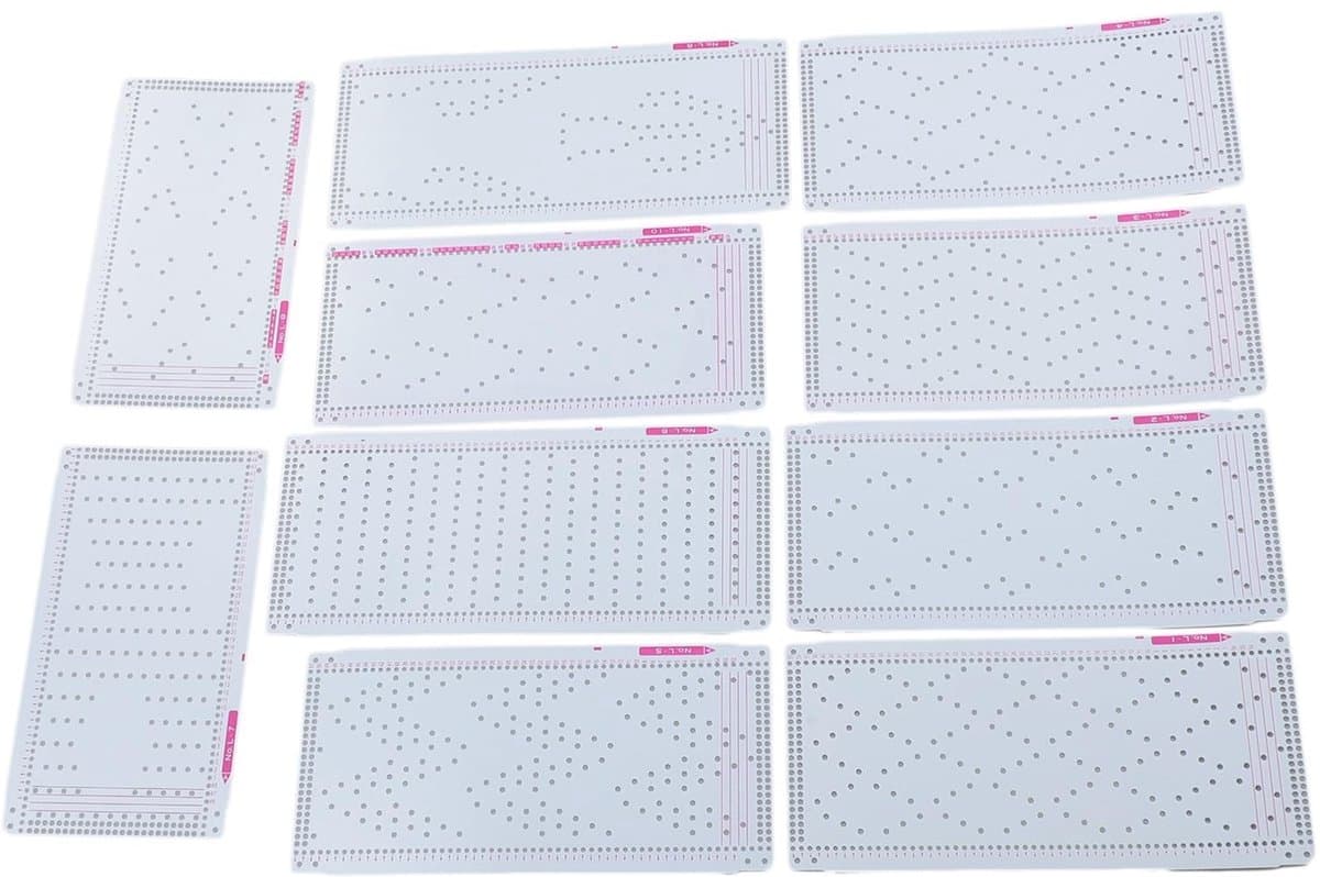 Dailygoods- Punching Cards Set - 10 Stuks - Professionele Plastic Kaarten - Voor Silver Reed Breimachine - Gebruiksvriendelijk - 10 Patronen - Breipatroonkaarten — afbeelding 1