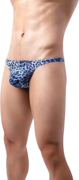 LekkerStout Heren Luipaard String - Blauw/Zwart - Sexy Herenondergoed | M | ( LS189 ) — thumbnail 2