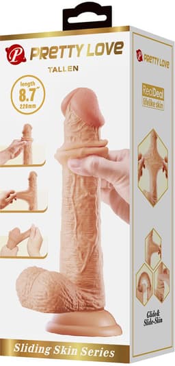 Pretty Love - Tallen - Sliding Skin Realistische Dildo 22cm - Nude — thumbnail 3