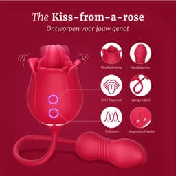 Zwoele Prikkels® Roos Vibrator – 4-in-1 Tong Vibrator met Likkende G-spot & Clitoris Stimulatie – Luxe Vibrator voor Vrouwen & Koppels – Bestseller Cadeau — thumbnail 2