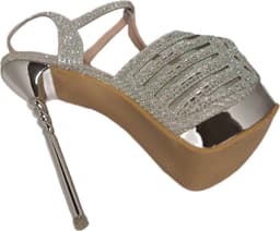 JUMEX- EROTISCHE PUMP-SILVER-STRASS-SILVER STILETTO HEEL-37 — thumbnail 4