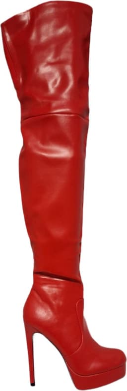 SHANGURETTI- EROTIC LAARS-RED-LEDERLOOK-HAK10CM-38 — thumbnail 1