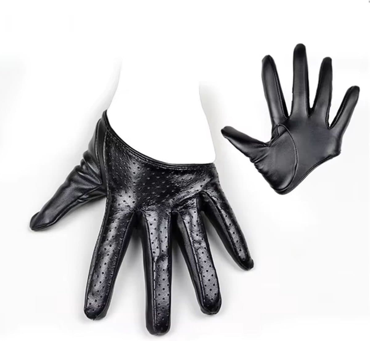 Sexy PU Lederen Handschoen - Zwart - Lingerie - Handschoenen — afbeelding 1