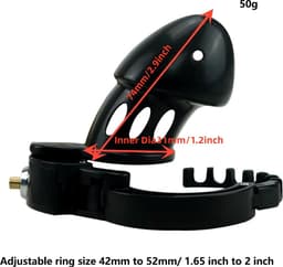 Kuisheidskooi voor kleinere penis - Ingebouwd slot - Penis ring - BDSM - ABS - Terughoudend - Kleiner geschapen — thumbnail 3
