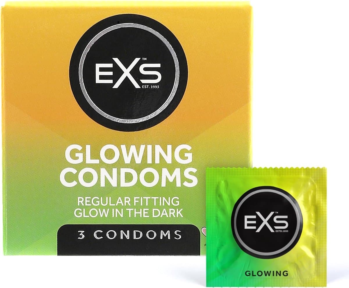 EXS Glow in the Dark - lichtgevende condooms 3 stuks — afbeelding 1