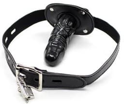 Gag Penis - Mondknevel - BDSM - Verstelbaar - 12CM - Zwart — thumbnail 1