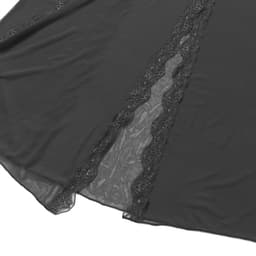 Zeloria Sexy Mesh Nachtjurk met Kant en Split – Zwarte Transparante Lingerie Jurk met Slip – Verleidelijke Nightgown Dames – S — thumbnail 3