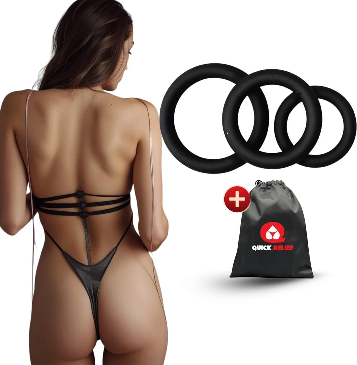 Quick Relief Cockring XYZ™ - Set van 3 Cockringen - Siliconen Cockring - Penisring - Verstelbaar - Sex Toys voor Mannen en Koppels - Ballstretcher - Seksspeeltjes voor Heren — afbeelding 1