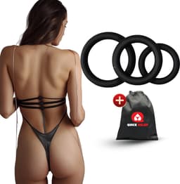 Quick Relief Cockring XYZ™ - Set van 3 Cockringen - Siliconen Cockring - Penisring - Verstelbaar - Sex Toys voor Mannen en Koppels - Ballstretcher - Seksspeeltjes voor Heren — thumbnail 1