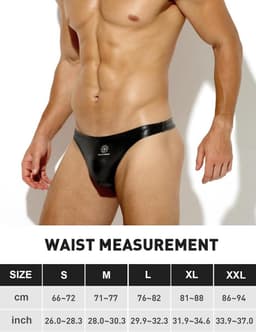 Heren String Leer Stijlvol Ondergoed Slip Laag Taille — thumbnail 2