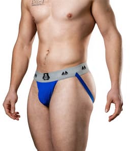MM Sports Original Edition Swimmer/Jogger Jockstrap 2 inch Blue - MAAT L - Heren Ondergoed - Jockstrap voor Man - Mannen Jock — thumbnail 10