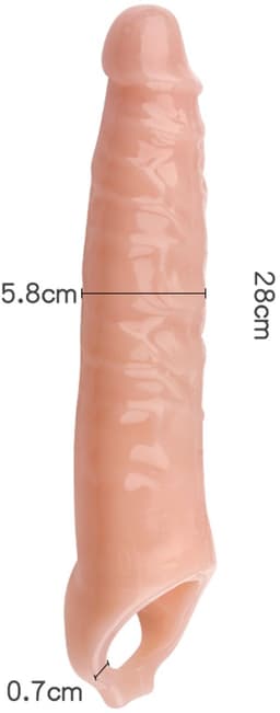 28 cm Long Penis Extension Sleeve transparant kleur penis verlenger penis verdikker voor mannen — thumbnail 2