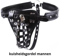 PU-Leren Kuisheidsgordel Mannen met Penis Kooi en Hangslot – Verstelbare BDSM Bondage Harnas – Chastity Belt – Mannelijke Kuisheid – Seksspeeltjes voor Mannen — thumbnail 5
