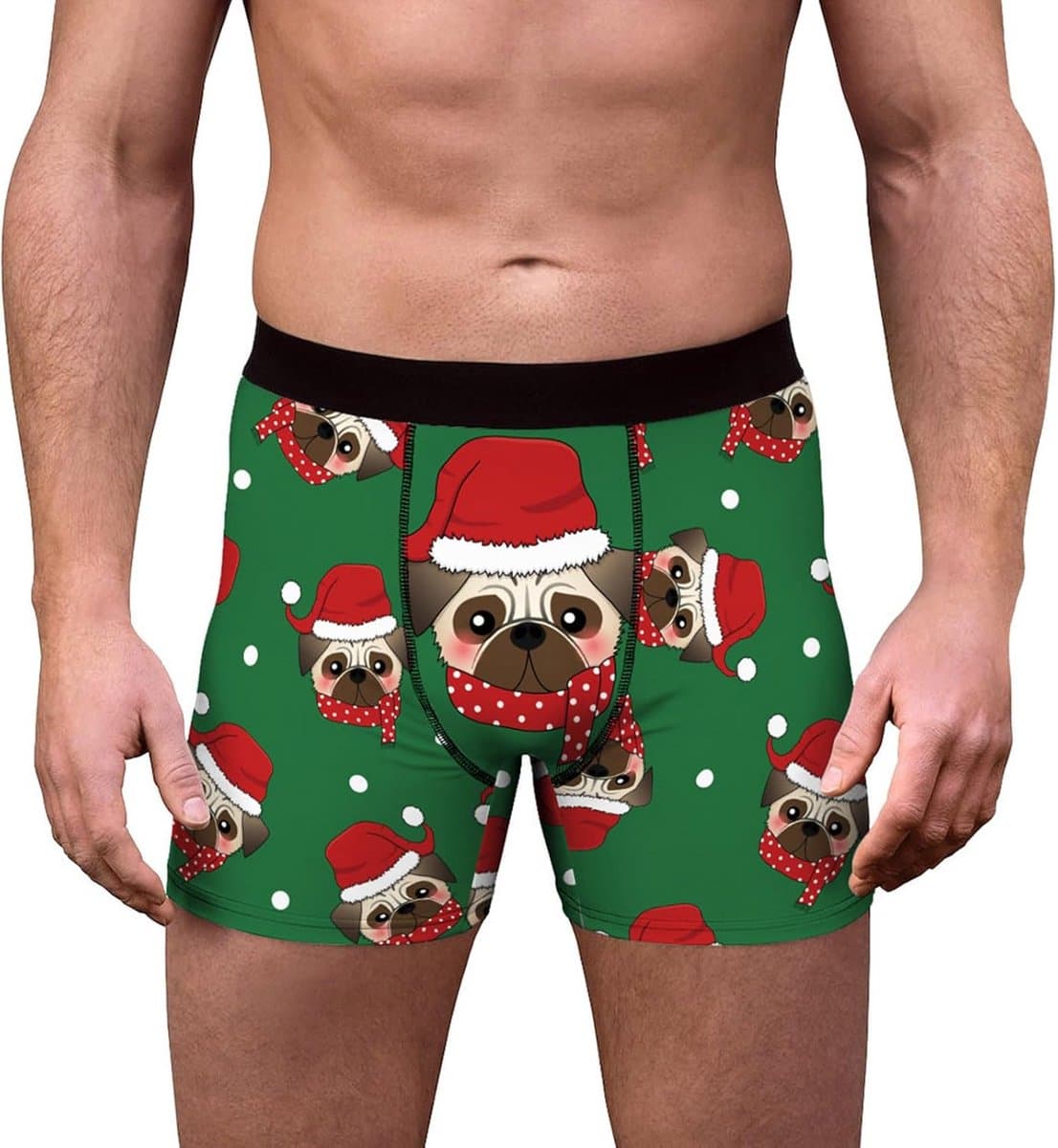 Heren Kerst Ondergoed Boxershorts met Grappige Print - Comfortabele Katoen Boxer Briefs — afbeelding 1