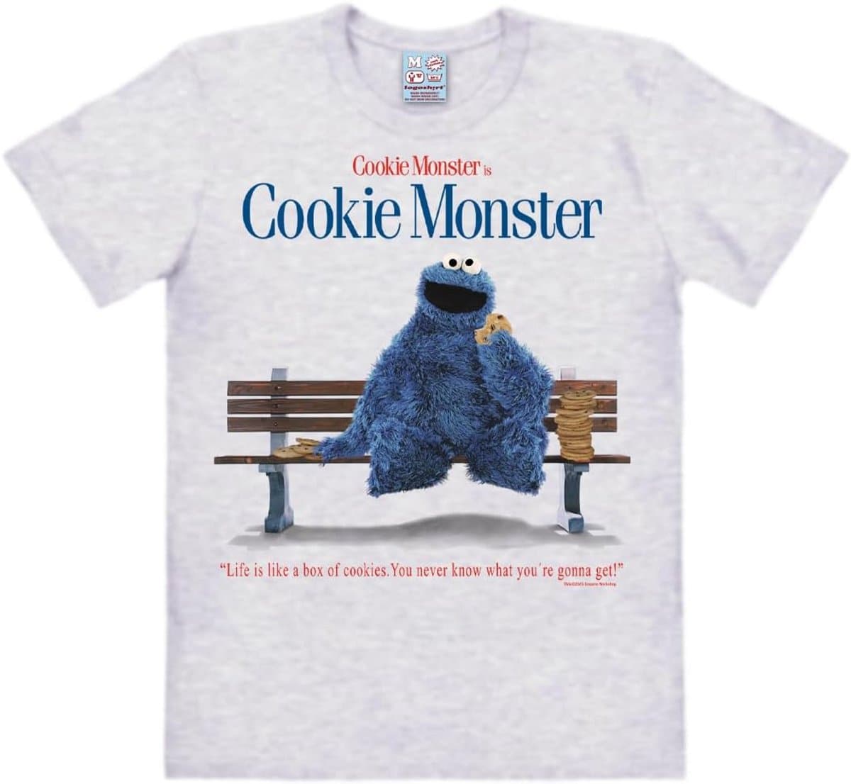 Sesamstraat Cookie Monster T-Shirt voor Heren en Dames - Blauw Graphic Shirt - Katoen — afbeelding 1