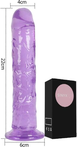 SINYX Dildo met Zuignap - 22 cm - Paarse Transparante Dildo - Dildo's - Sex Toys voor Vrouwen - Sex Toys voor Mannen - Dildo Mannen Anaal - Sextoys — thumbnail 3