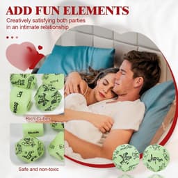 Oneay Seksspel voor volwassen stellen, 4-delige set, nachtthema, dobbelstenen met een diameter van 18-25 mm, sexy liefdespelletjes. — thumbnail 3