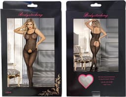 Zeloria Bodystocking – Sexy Netstof Catsuit met Open Kruis – Lingerie Set – Zwart – XS-M — thumbnail 6