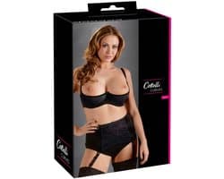 Cottelli Plus Size – Mooi Verfijnd Open Beha met Licht Gevoerde Cups voor een Eerste Klas Uitstraling – Maat 85E – Zwart