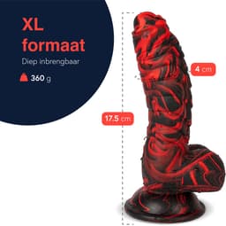 Fantasy Dildo XL - 17,5cm - Extreme - Dikke - BPA vrij - Jespro — thumbnail 4