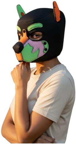 Honden Masker Orange Groen Roze Zwart – Puppy Play Masker – Verstelbaar & Comfortabel – Uniseks BDSM Accessoire – Kinky Pleasure® — thumbnail 3
