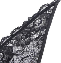 Sexy Lingerie - Erotische Zwarte Glamour Body Kant met Decolleté - Stras steentjes - Open Kruis - Sexy Teddy - Erotiek - Valentijnsdag - Kleur Zwart - Maat M — thumbnail 8