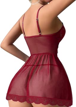 Elegante Babydoll Lingerie met Kant en Jarretelbanden – Dames Nachtmode — thumbnail 2
