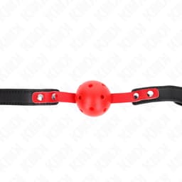 Kink - Red Hollow Hard Ball 4 Cm Gag Black Strap 60 X 2 Cm Adjustable 37-52 Cm — thumbnail 1