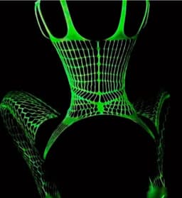 BamBella ® - Panty pak -Onesize - Glow in the dark body suit - Dames - Onesize - sexy Erotische jumpsuit van kant lingerie — thumbnail 4